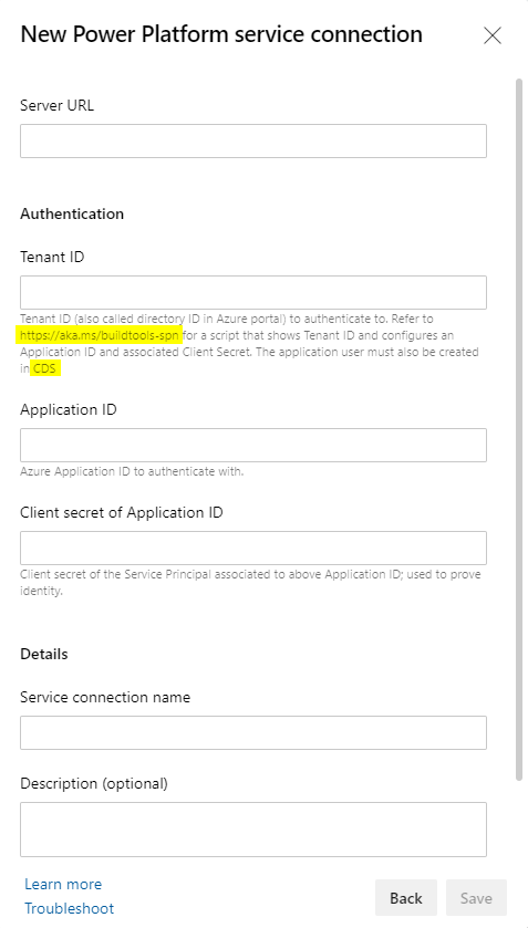 Azure DevOps Service - Create new service connection